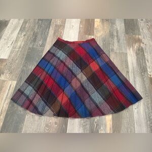 Marilyn Togs Women Sz 16 Waist 31” Plaid Tartan Wool Blend Pleated Vintage